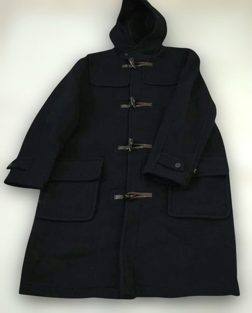 van ダークブルー ダッフルコート フード付き
