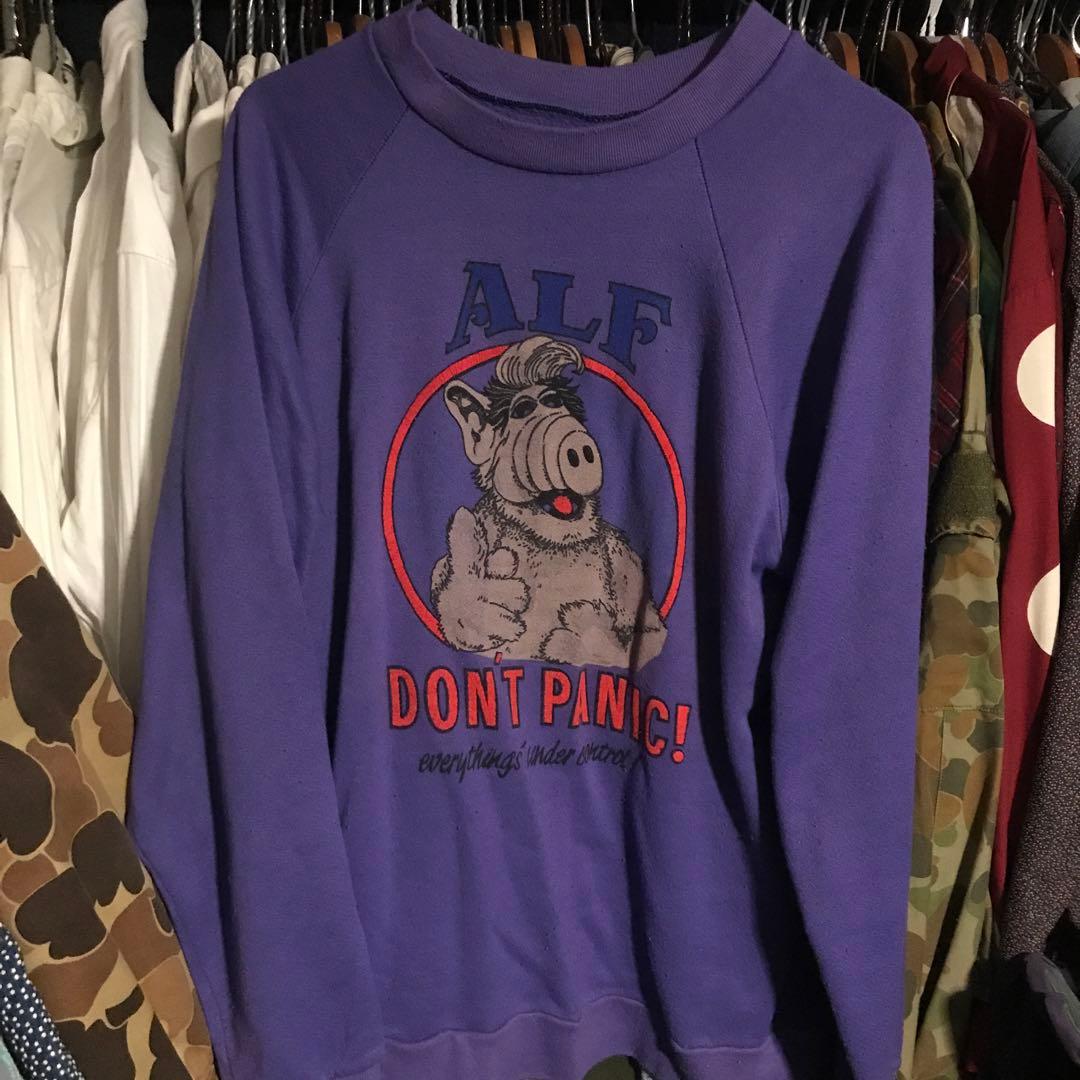 alf vintage スウェット　プリント　アメコミ　パープル
